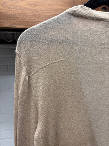 SS2010 Dior Homme Mesh Layered Tan Knit Cardigan