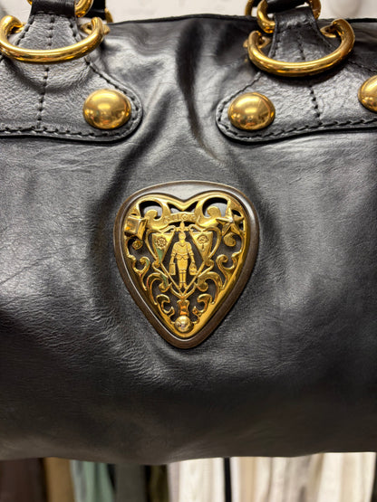 Gucci by Frida Giannini ‘Babouska’ Leather Bag with Gold ‘GG Heart’ Hardware & Studding