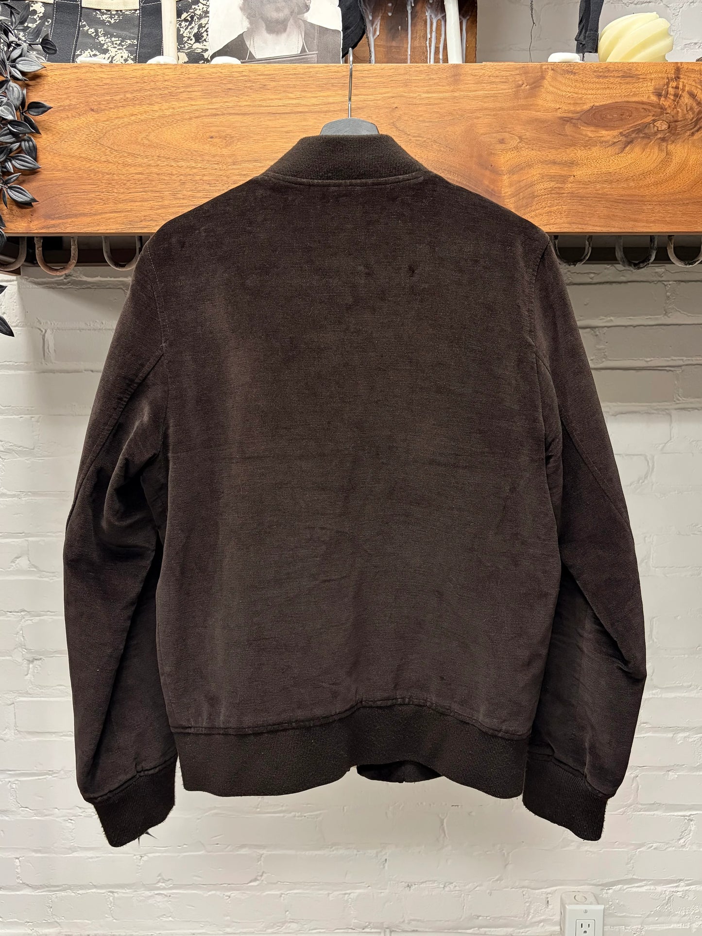 A.P.C. Dark Brown Velvet Bomber Jacket