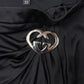 Gucci ‘Britt’ Heart Flowy Draped Black Skirt