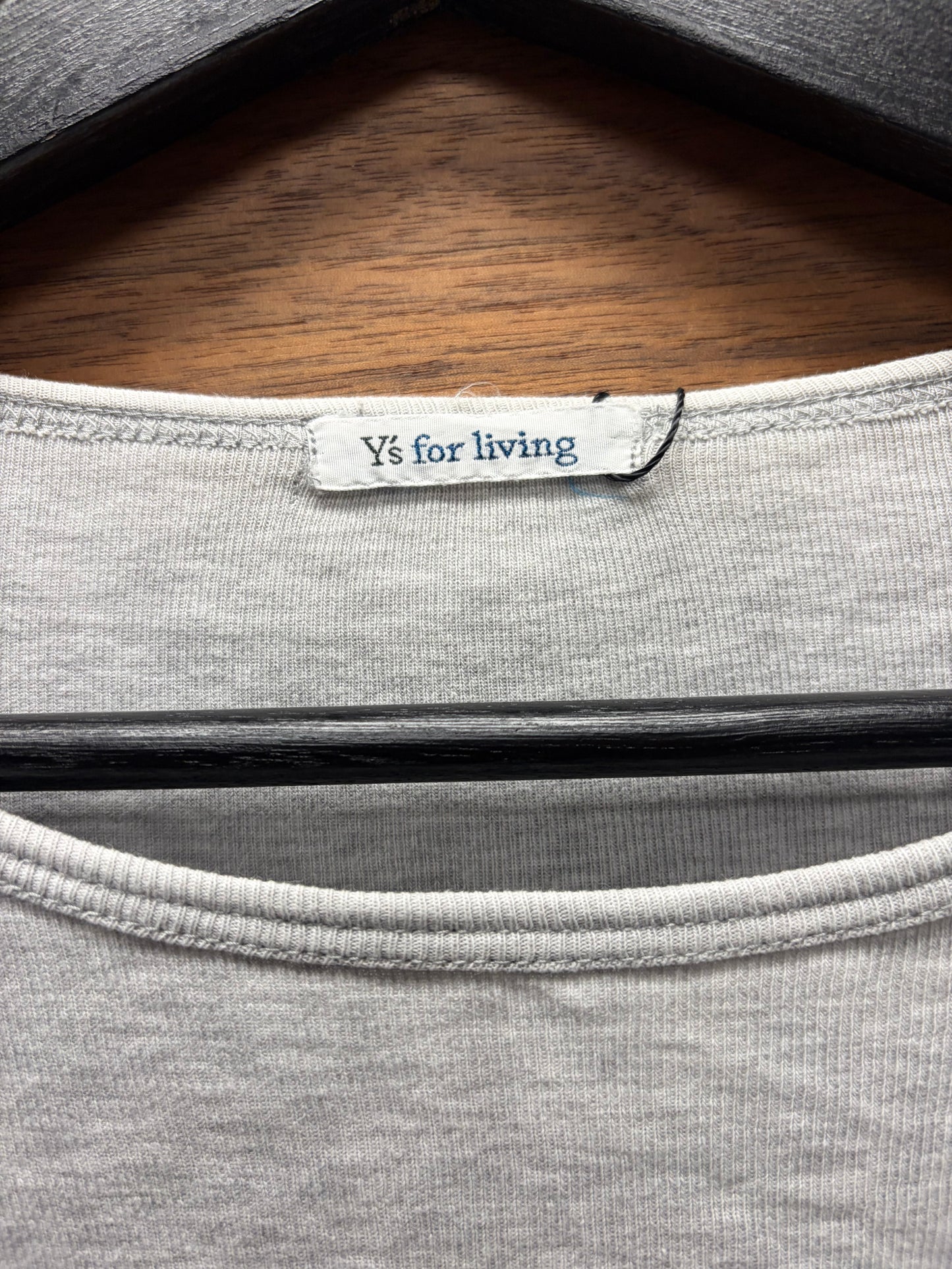 Yohji Yamamoto ‘Y’s For Living’ Ribbed Grey Cotton Long Sleeve Shirt