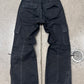 SS1999 Jean Paul Gaultier Waxed Black ‘Zipper Flare’ Cargo Pants
