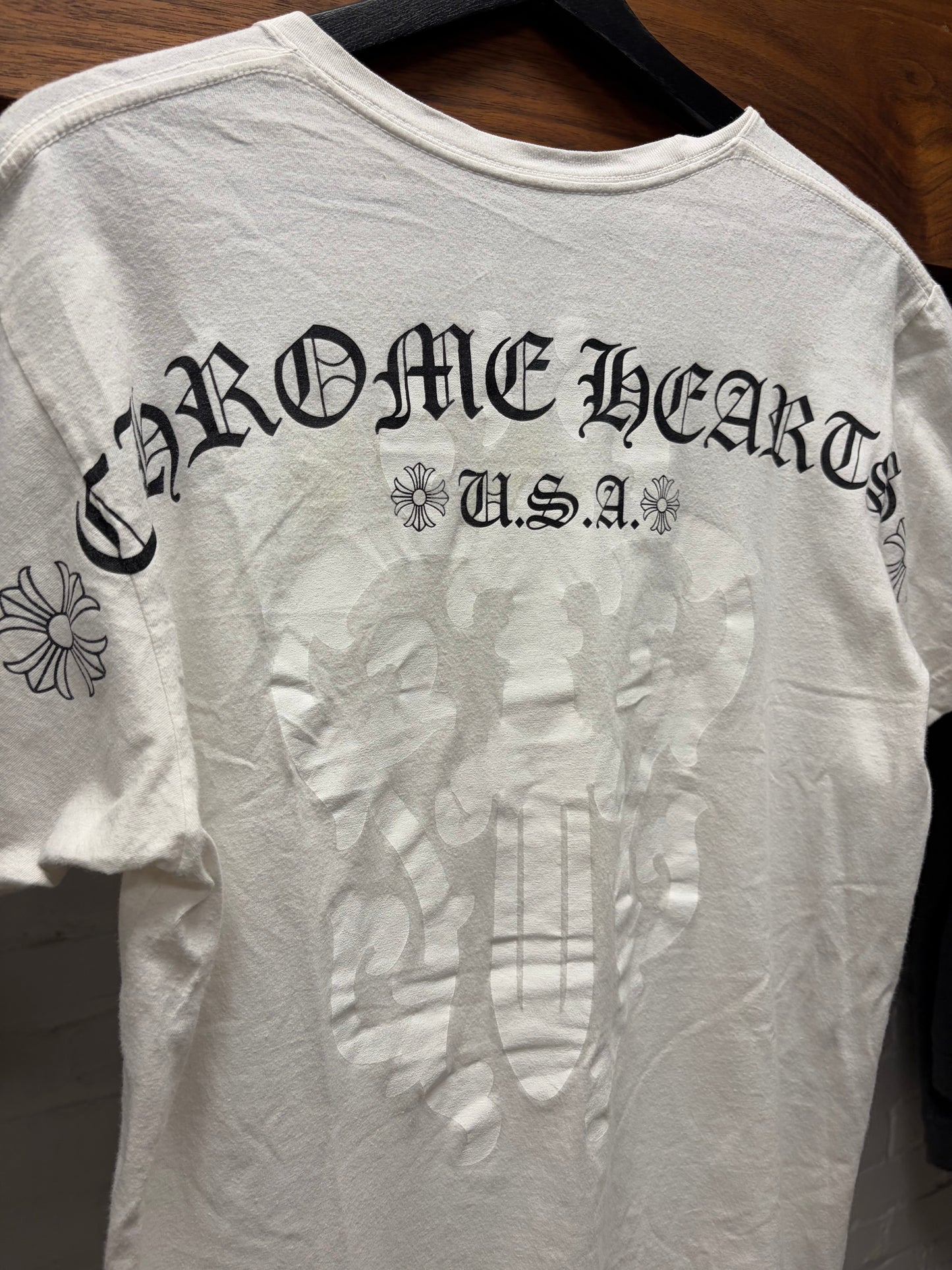 Chrome Hearts ‘Dagger Vine & Scroll Logo’ White Graphic T-Shirt