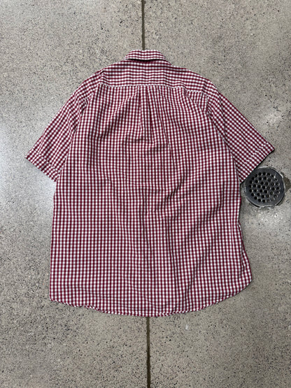 Dolce & Gabbana Red/White Gingham Short Sleeve Button Down