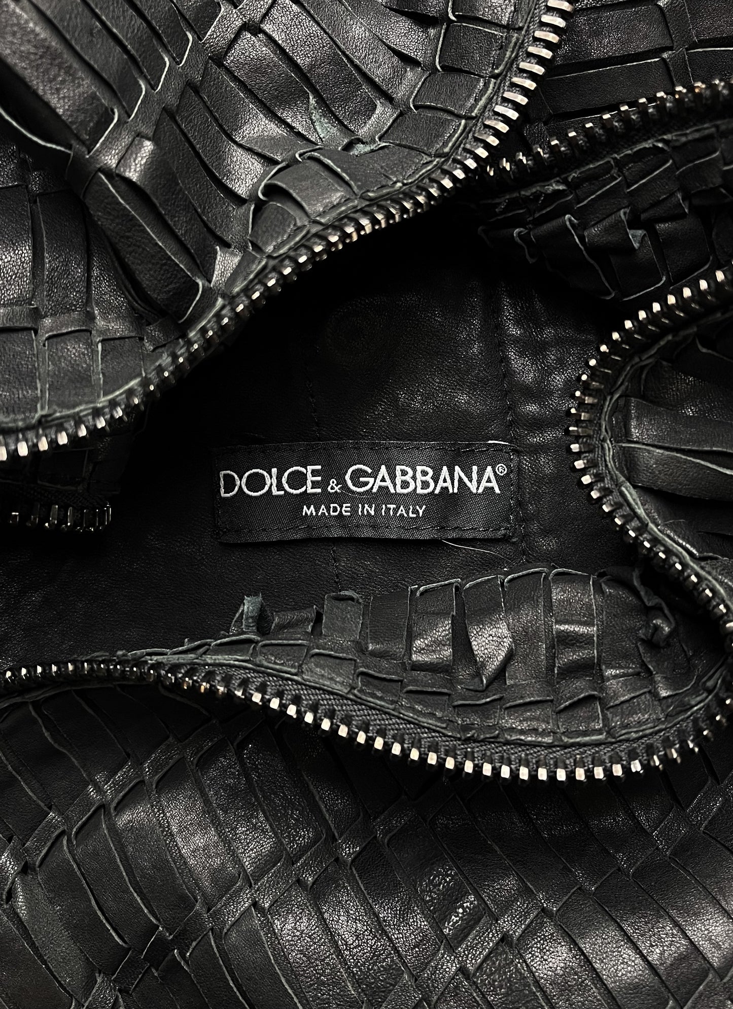 Unreleased Sample Dolce & Gabbana ‘Braided Leather’ Woven Lambskin Jacket