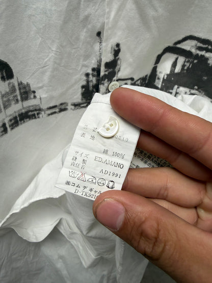 1991 Comme Des Garçons Homme ‘Cityscape’ White Button Up Shirt