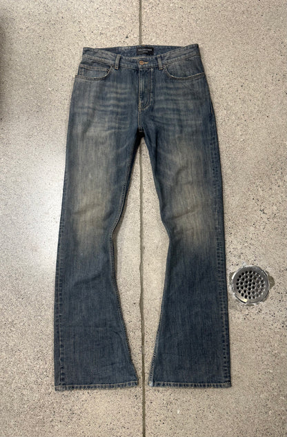 2023 Balenciaga ‘Lost Tapes’ Flared Dirt Wash Denim