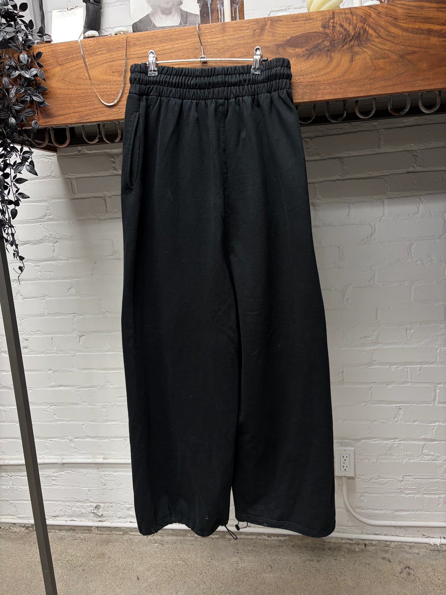 Anonymous Club ‘Heritage Logo’ Embroidered Black Wide Leg Sweatpants