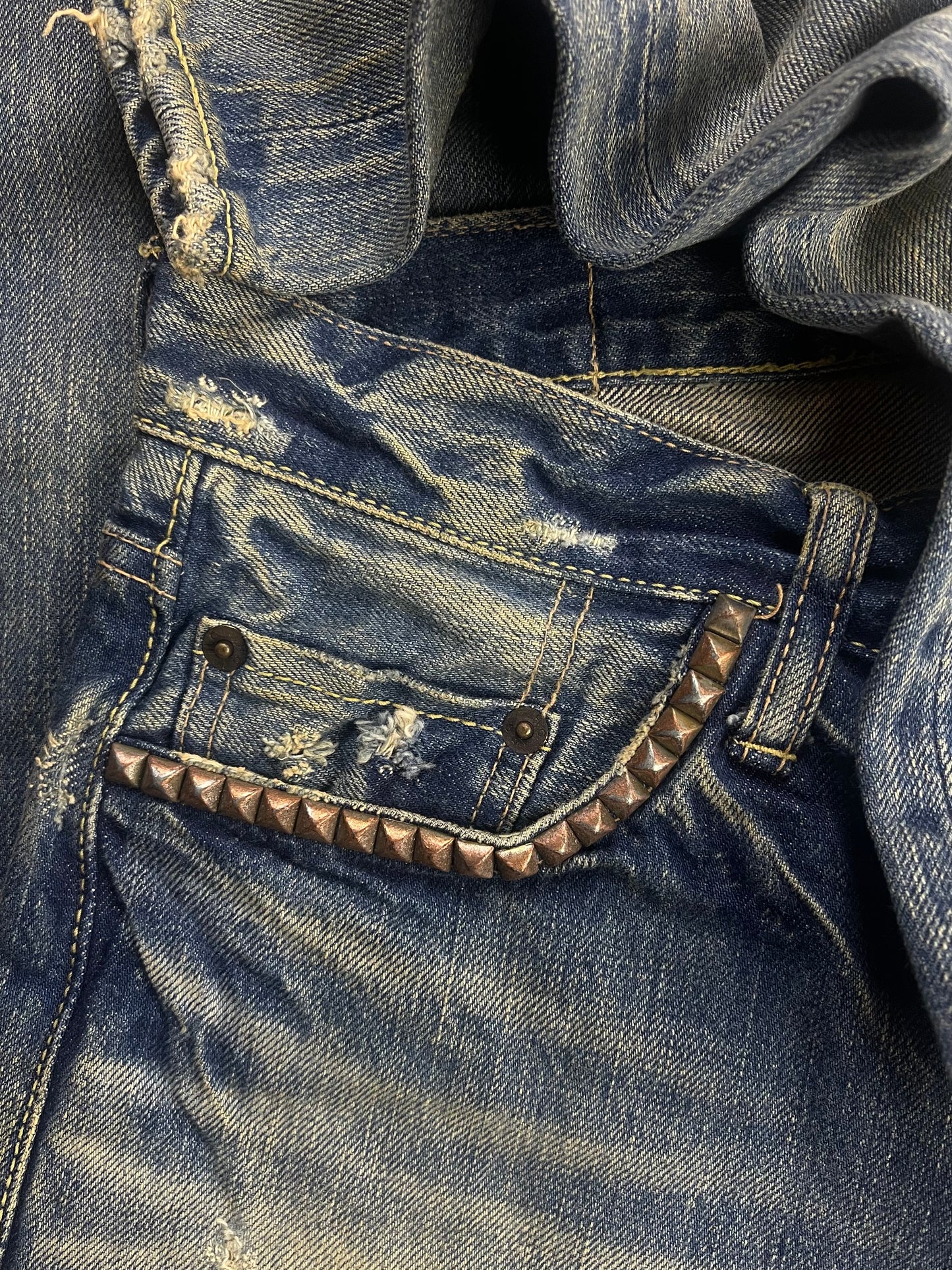 2000s Hysteric Glamour Flared Bootcut Studded Pocket Denim