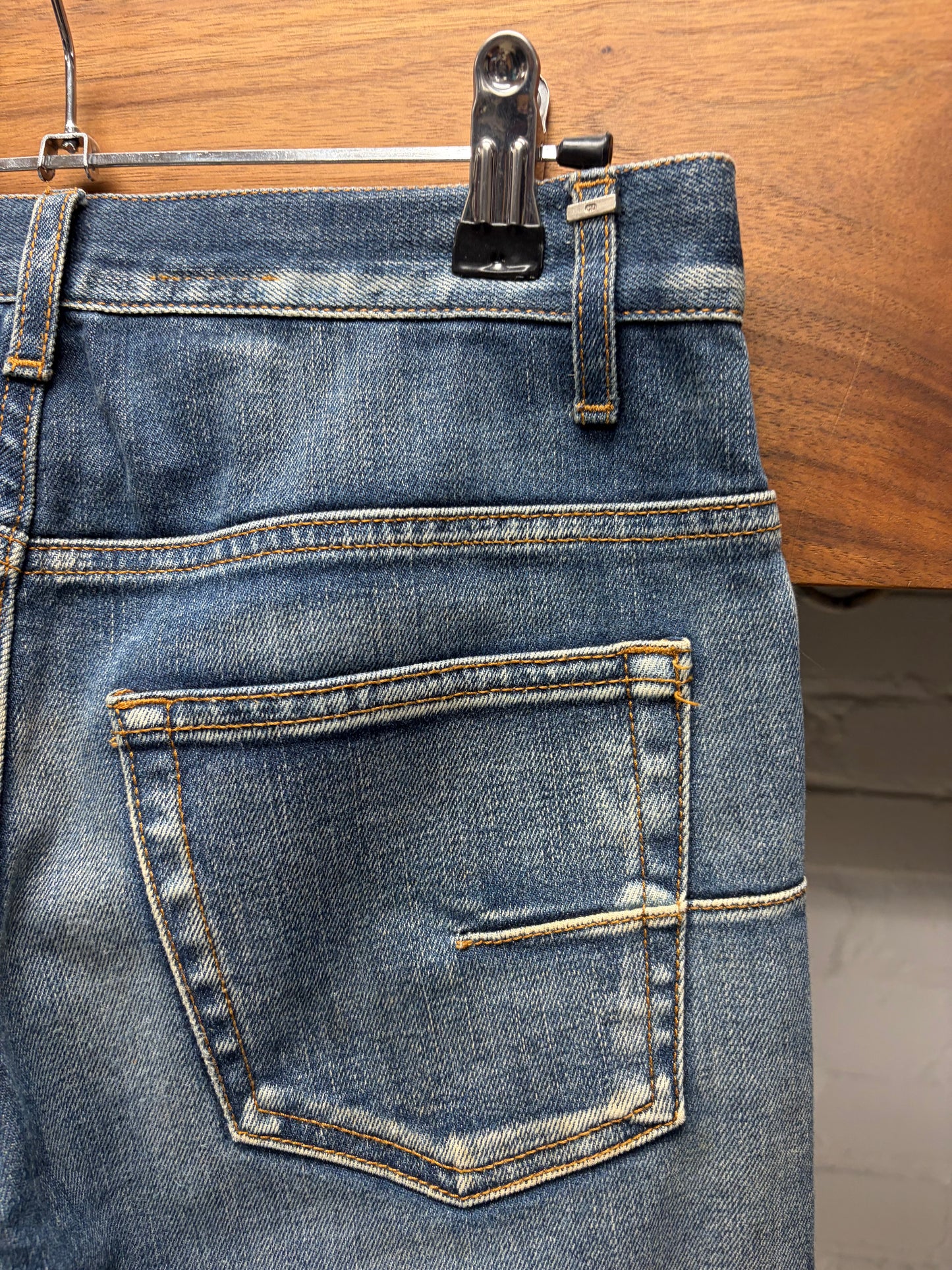 Dior Homme Paint Splatter Blue Skinny Jeans