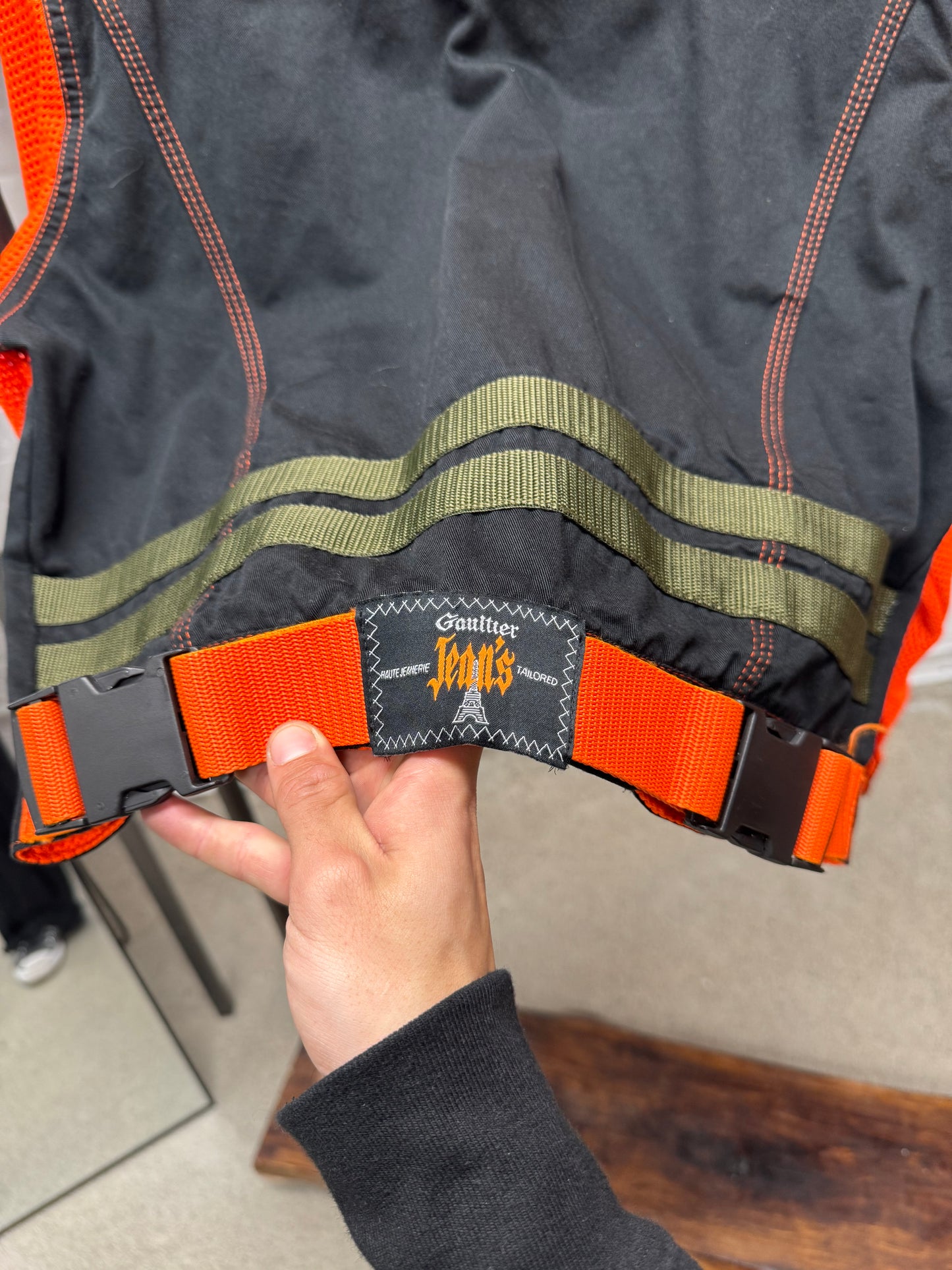 Vintage 90s Jean Paul Gaultier Mesh/Denim Hybrid Trucker Jacket