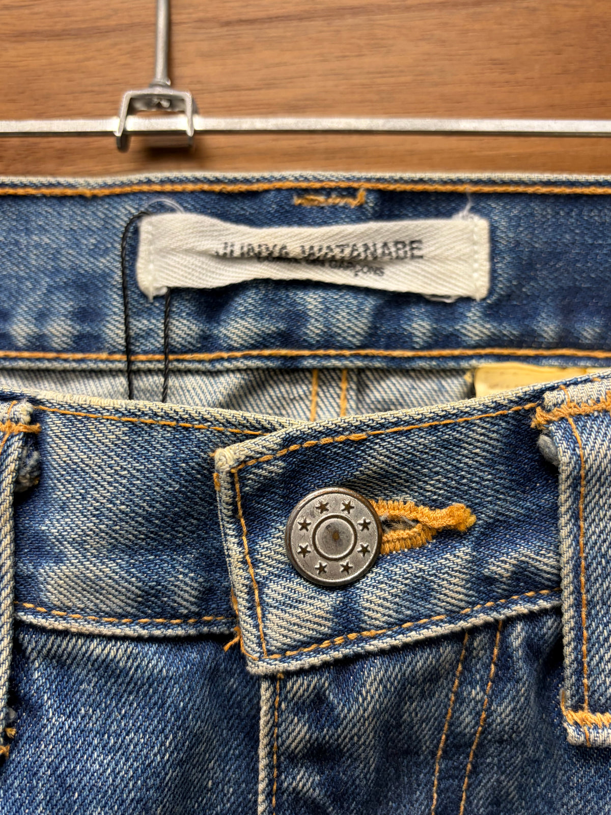 SS2004 Junya Watanabe ‘Crash’ Heavily Distressed Blue Skinny Jeans