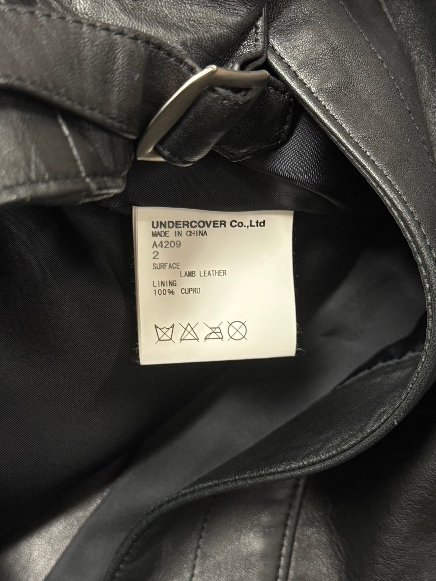 AW2007 Undercover Black Lambskin Leather Worker’s Jacket