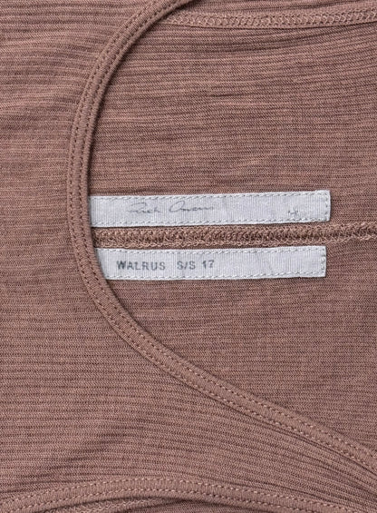 SS2017 Rick Owens ‘Walrus’ Ribbed Brown Tank Top
