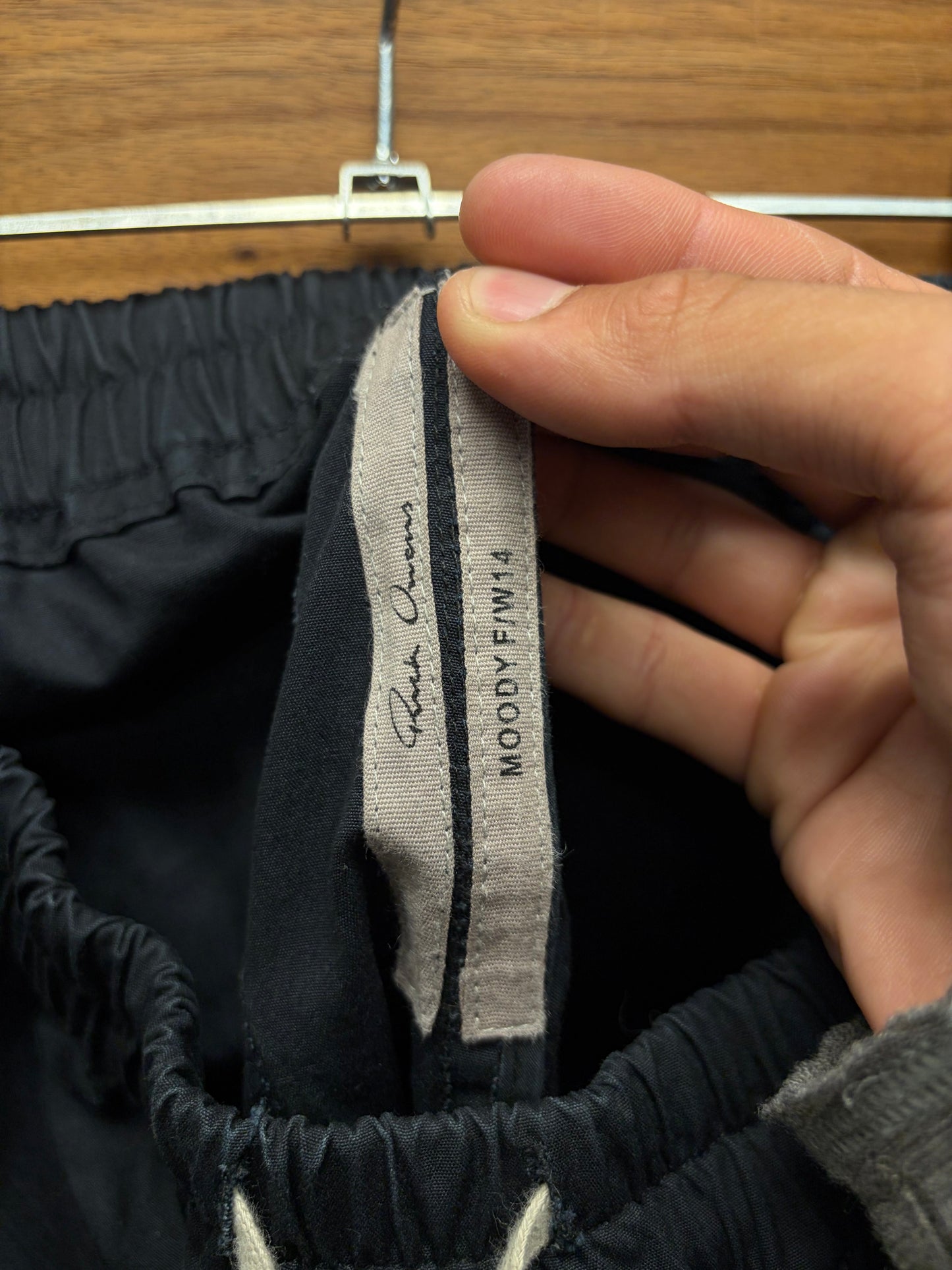 AW2014 Rick Owens ‘Moody’ Boxer Striped Black/Milk Drawstring Shorts