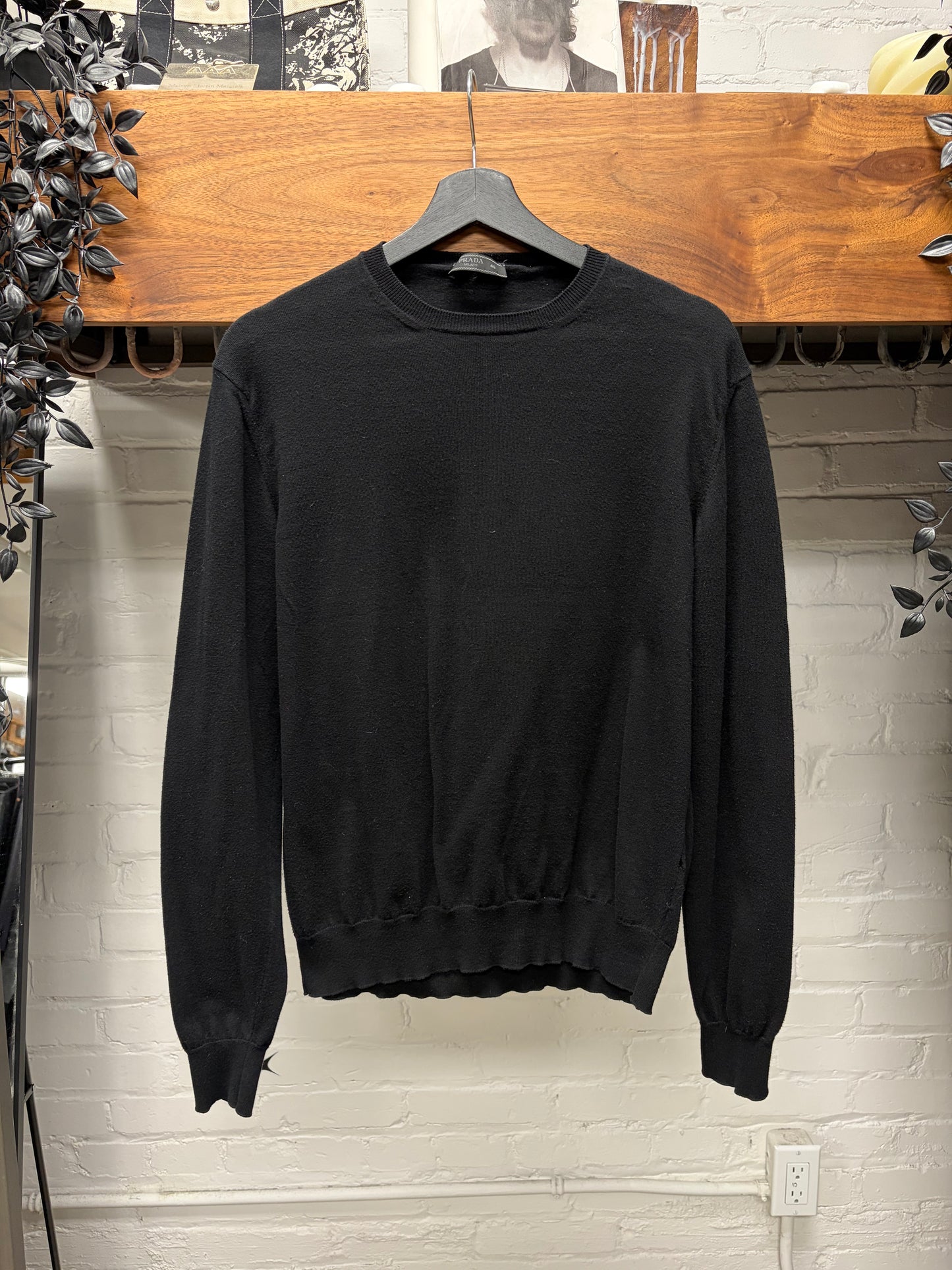 Prada Basic Black Cashmere Fitted Sweater