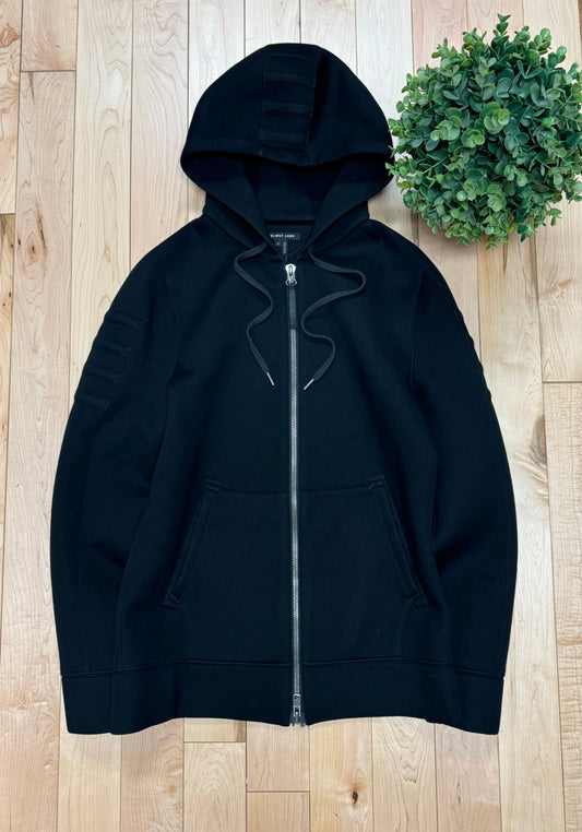 Helmut Lang Moto-Padded Black Zip-Up Hoodie