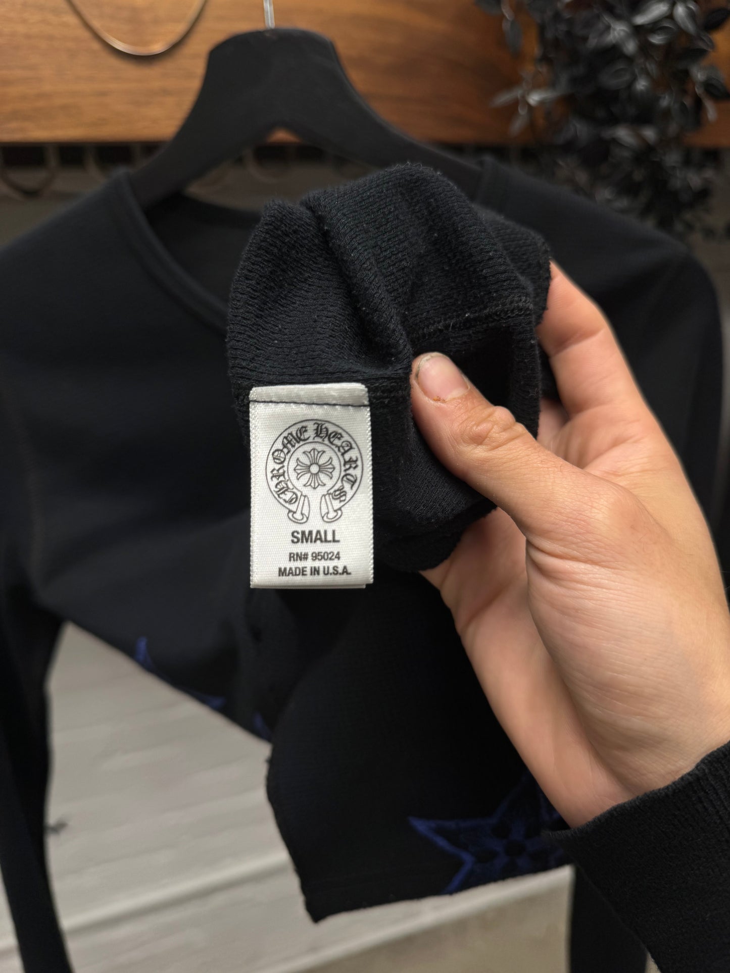 Chrome Hearts ‘Thermal’ Black/Blue Star Logo Long Sleeve Shirt