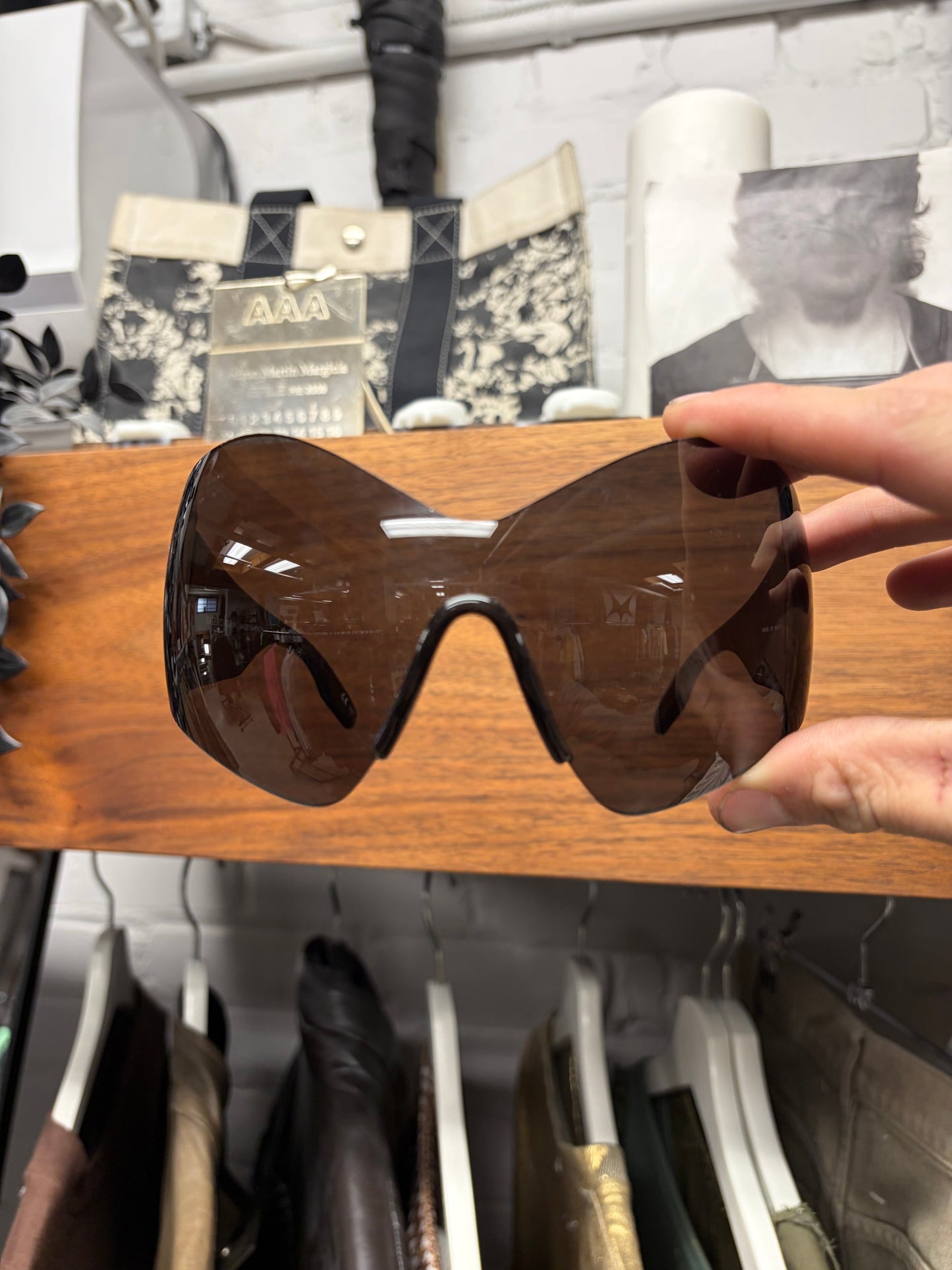 Balenciaga ‘Mask Butterfly 0180S’ Shield Style Rimless Sunglasses
