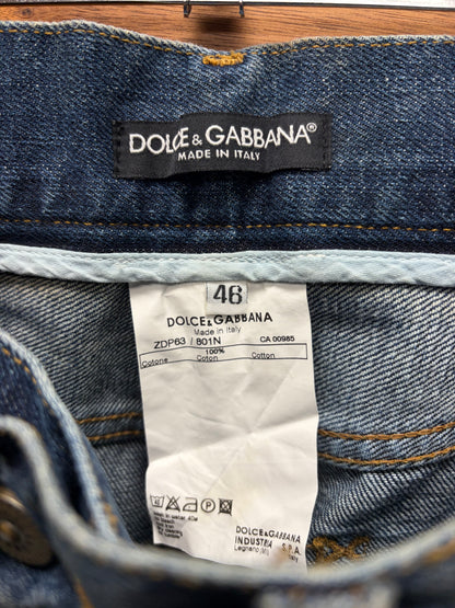 2000s Dolce & Gabbana ‘Horsebit’ D&G Logo Mudwash Blue Denim