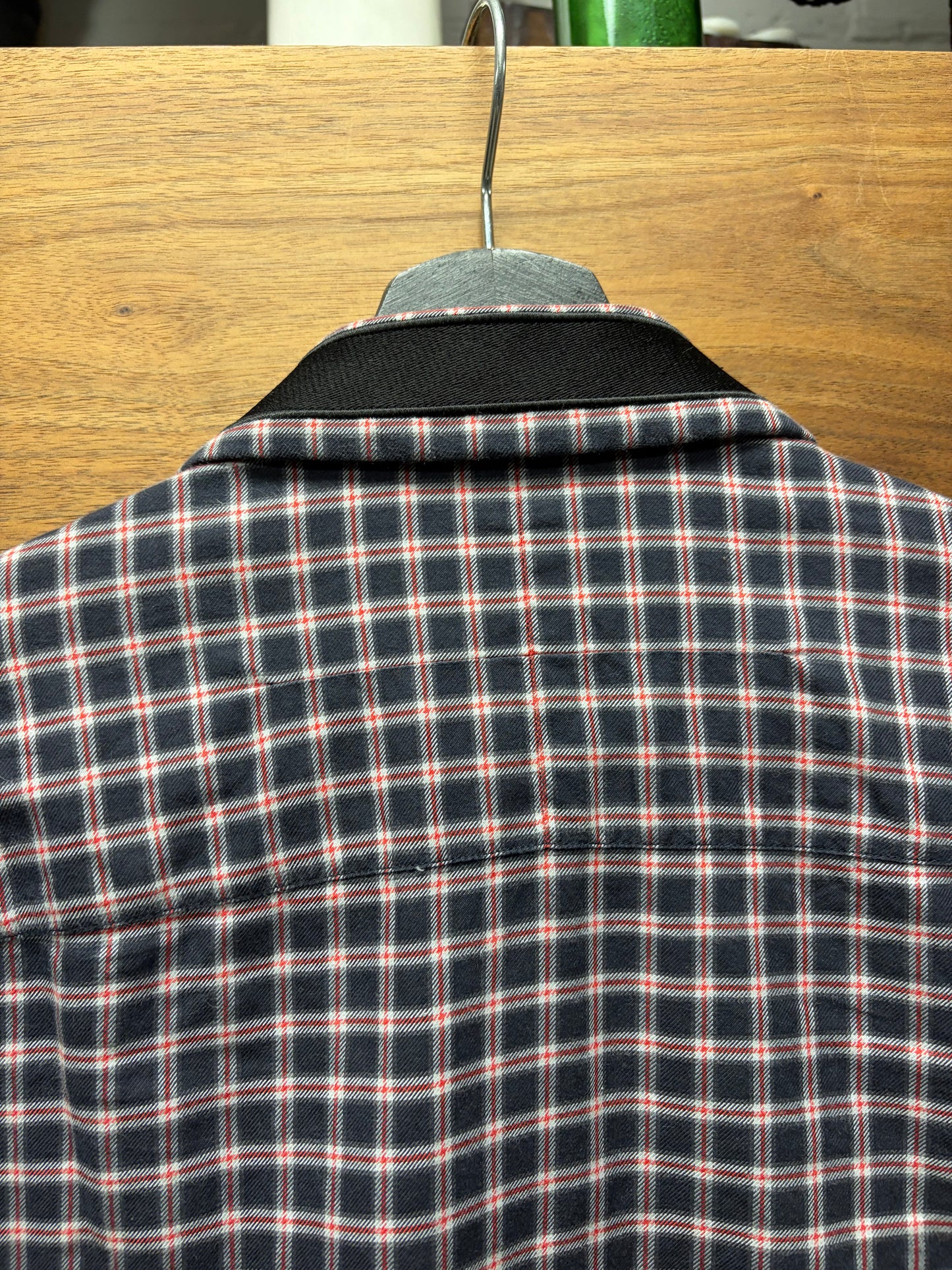 AW2015 Givenchy Plaid ‘Star Patch’ Embroidered Flannel Shirt