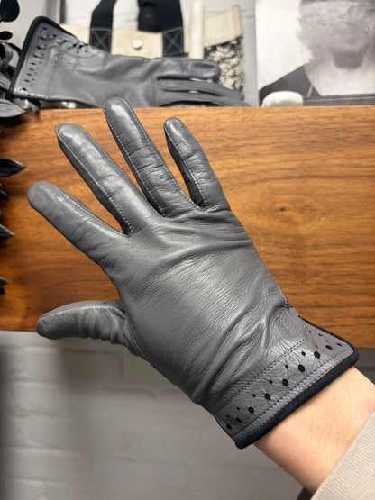 Vintage Yves Saint Laurent ‘Laser Perforated’ Leather Gloves