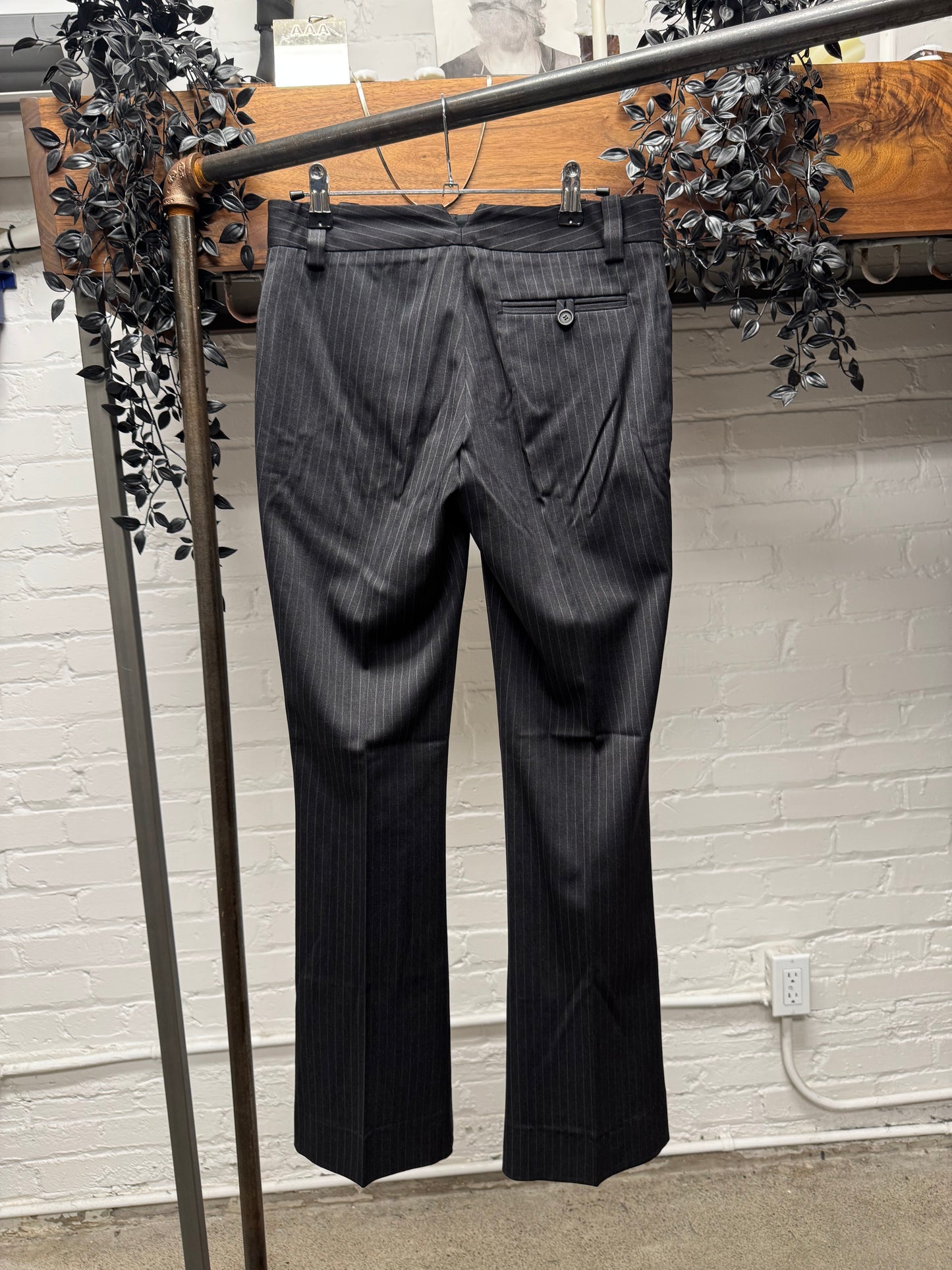 2005 Gucci Pinstripe ‘Gold Horsebit’ Flared Cut Trousers