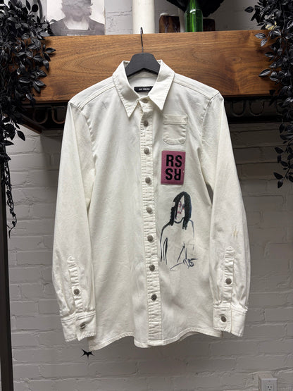 AW2015 Raf Simons x Brian Calvin ‘Guitar Boy’ White Denim Button Up Shirt
