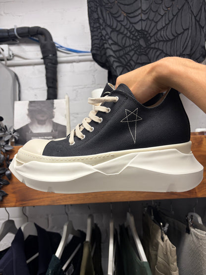 Rick Owens Black Canvas Pentagram ‘Abstact Sole’ Ramones Low Top Sneakers