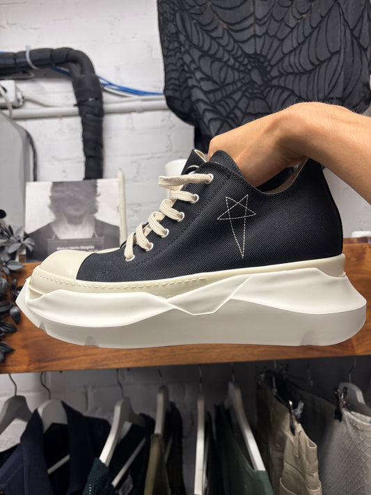 Rick Owens Black Canvas Pentagram ‘Abstact Sole’ Ramones Low Top Sneakers