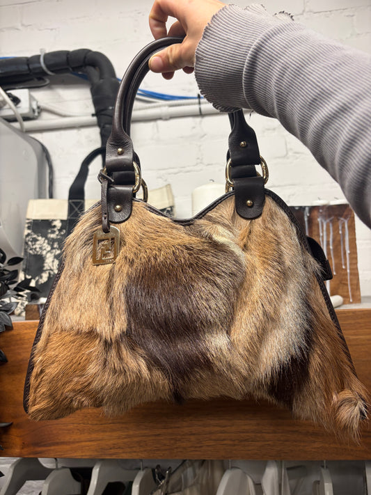 2003 Fendi ‘Devil Trapezio’ Lamb Fur Miniature Handbag