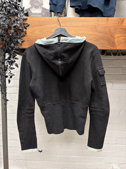 SS2003 Chanel ‘Split Hood’ Black/Baby Blue Zip Up Hoodie