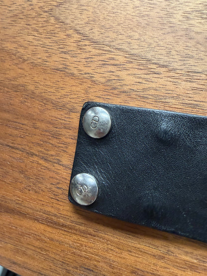 SS2004 Dior Homme by Hedi Slimane ‘Strip’ Studded Black/Silver Leather Bracelet