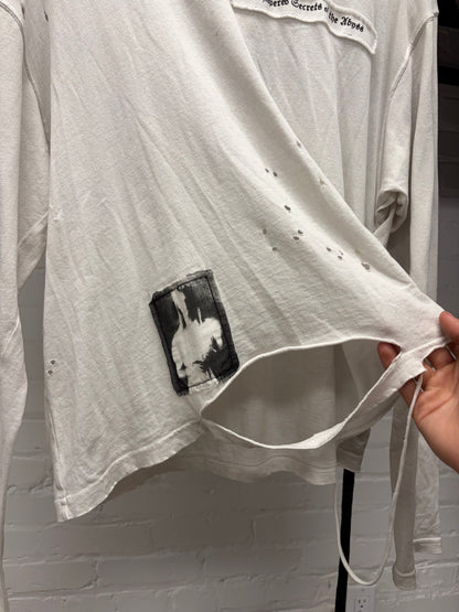 Ann Demeulemeester ‘Emil’ Bondage Long Sleeve with Patch Distressing