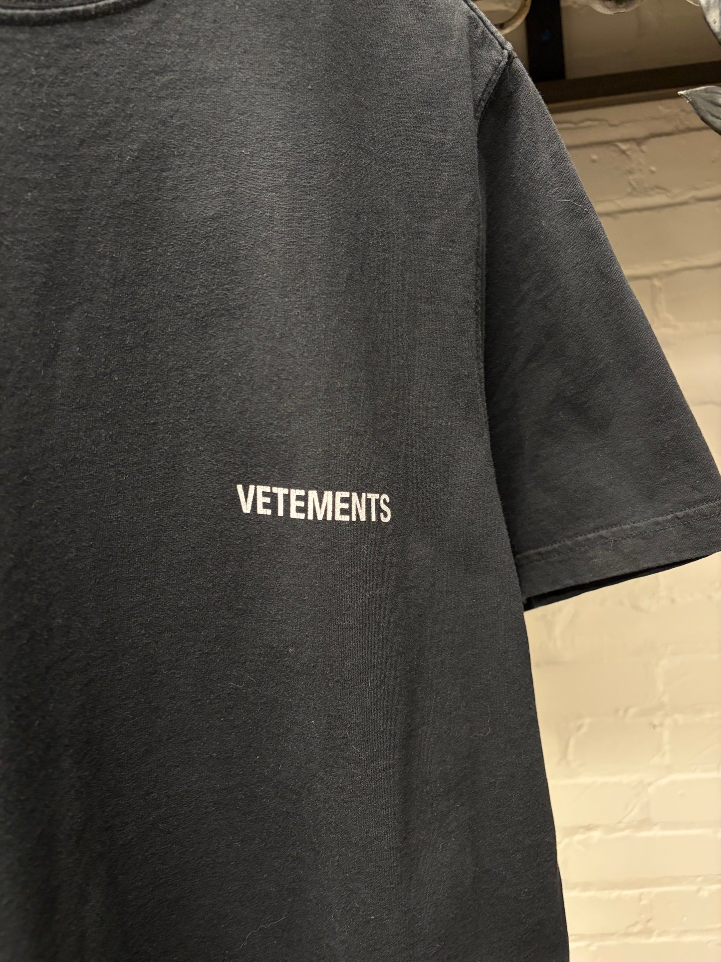 AW2021 Vetements ‘Minimal Logo’ Black Short Sleeve Shirt