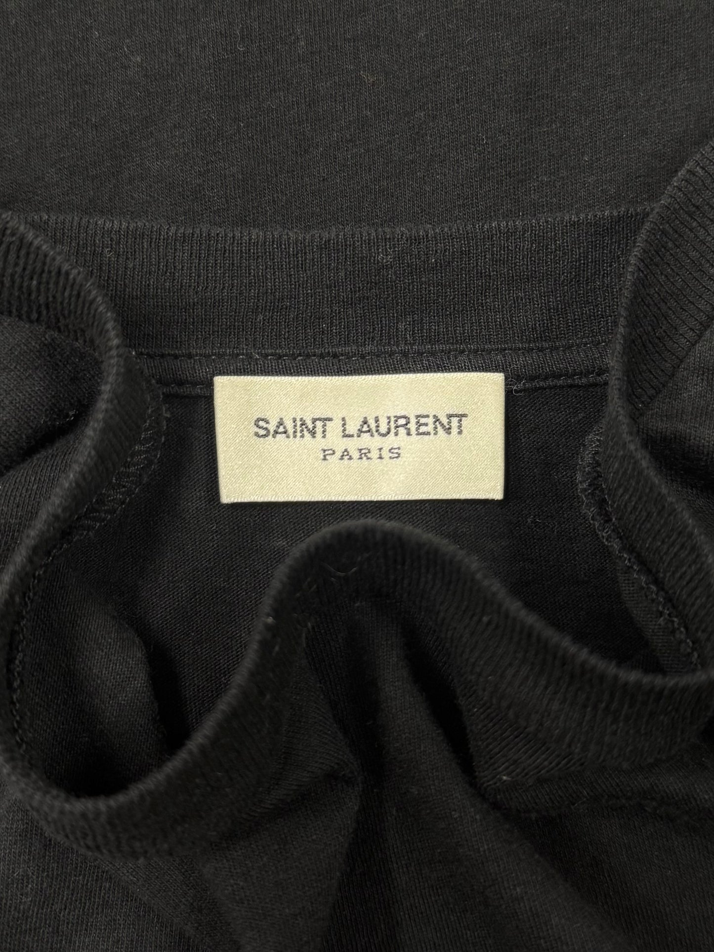SS2018 Saint Laurent ‘Western’ Black Cropped Graphic T-Shirt