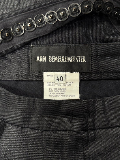 Ann Demeulemeester ‘Button Stripe’ Straight Cut Trousers