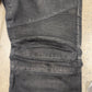 Balmain Waxed Grey Biker Denim