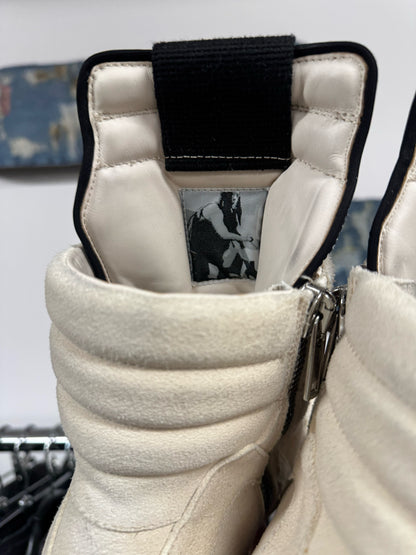 SS2018 Rick Owens ‘Dirt’ Natural/Dinge Reverse Suede Geobaskets