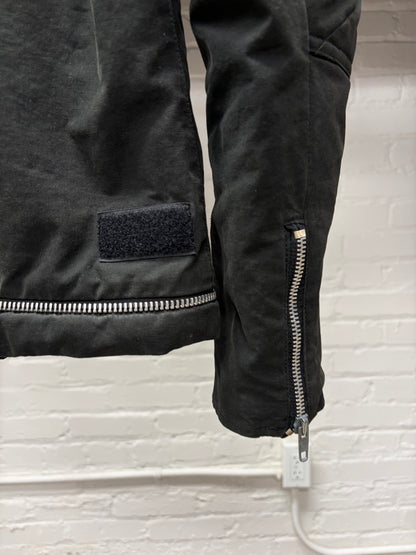 AW1999 Helmut Lang ‘Astro Parka’ Fur Hood Cropped Black Jacket