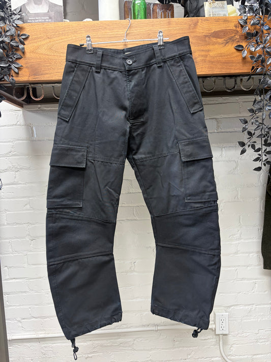 Pre AW2019 Bottega Veneta Black ‘J-Cut’ Heavyweight Cargo Pants