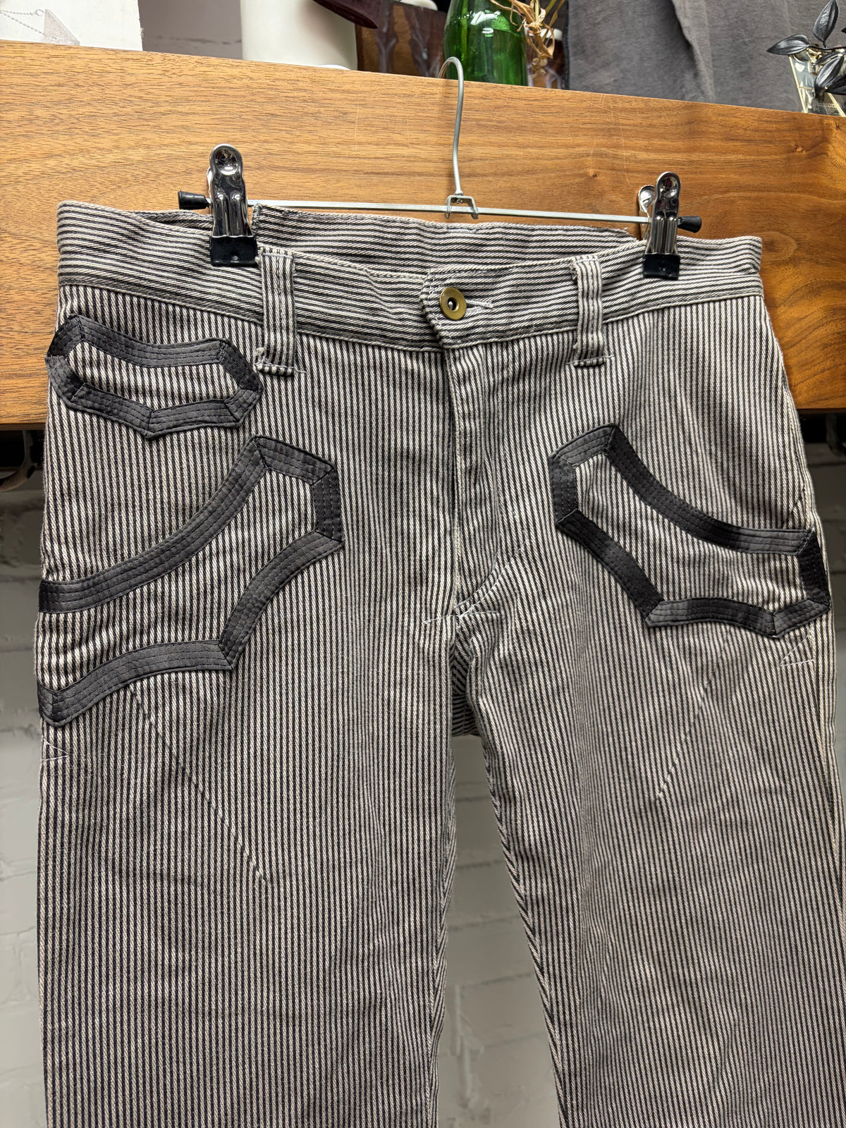 SS2009 Number (N)ine ‘The Lonesome Heroes’ Pinstripe Brown Skinny Jeans