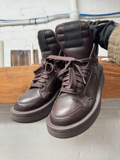 Rick Owens x Converse ‘TURBOPWN’ Chocolate Brown High Top Sneakers