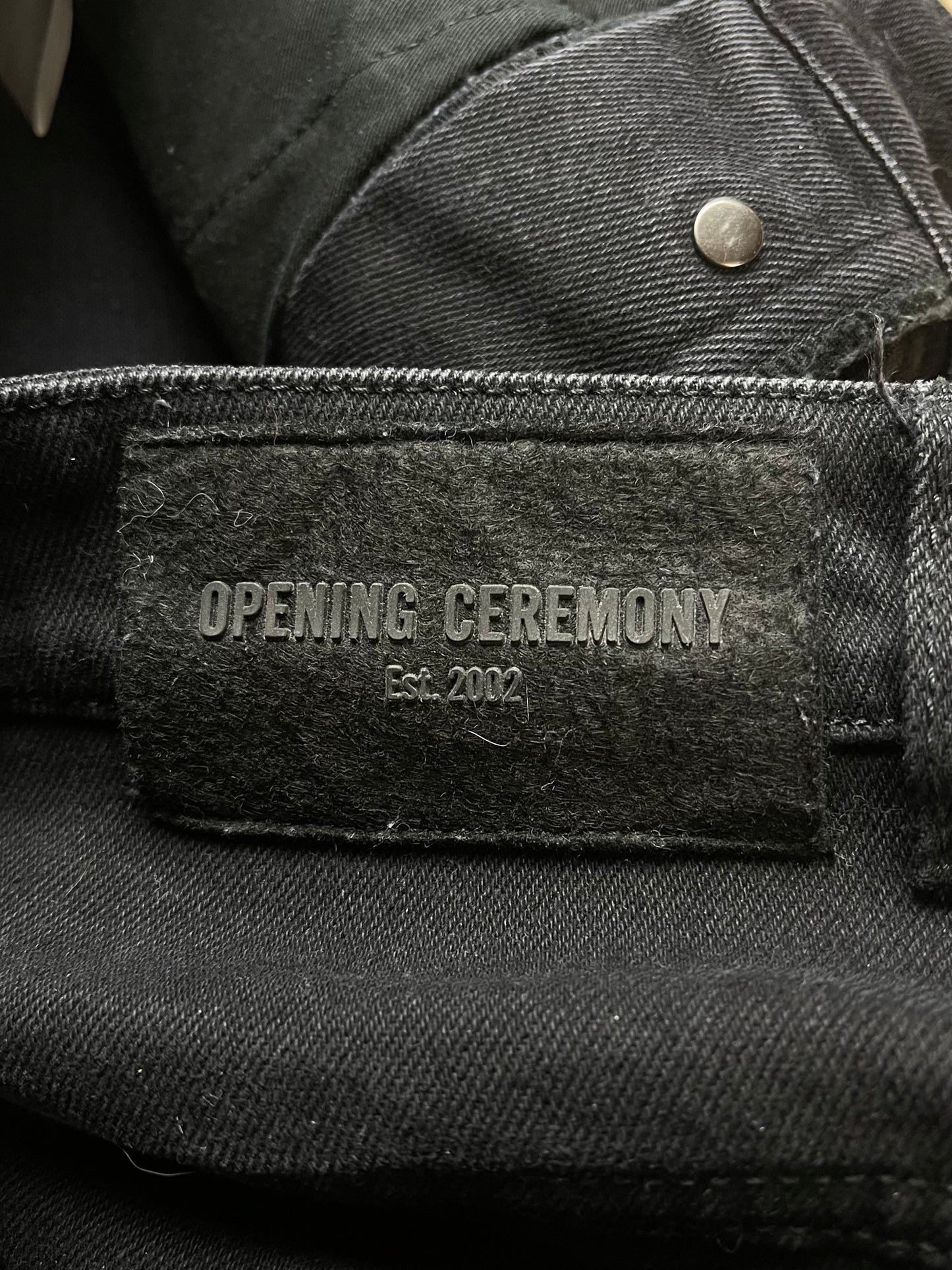 Opening Ceremony Embroidered Logo Black Denim