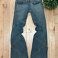 Tornado Mart Exposed Stitch Spiral Flared Denim