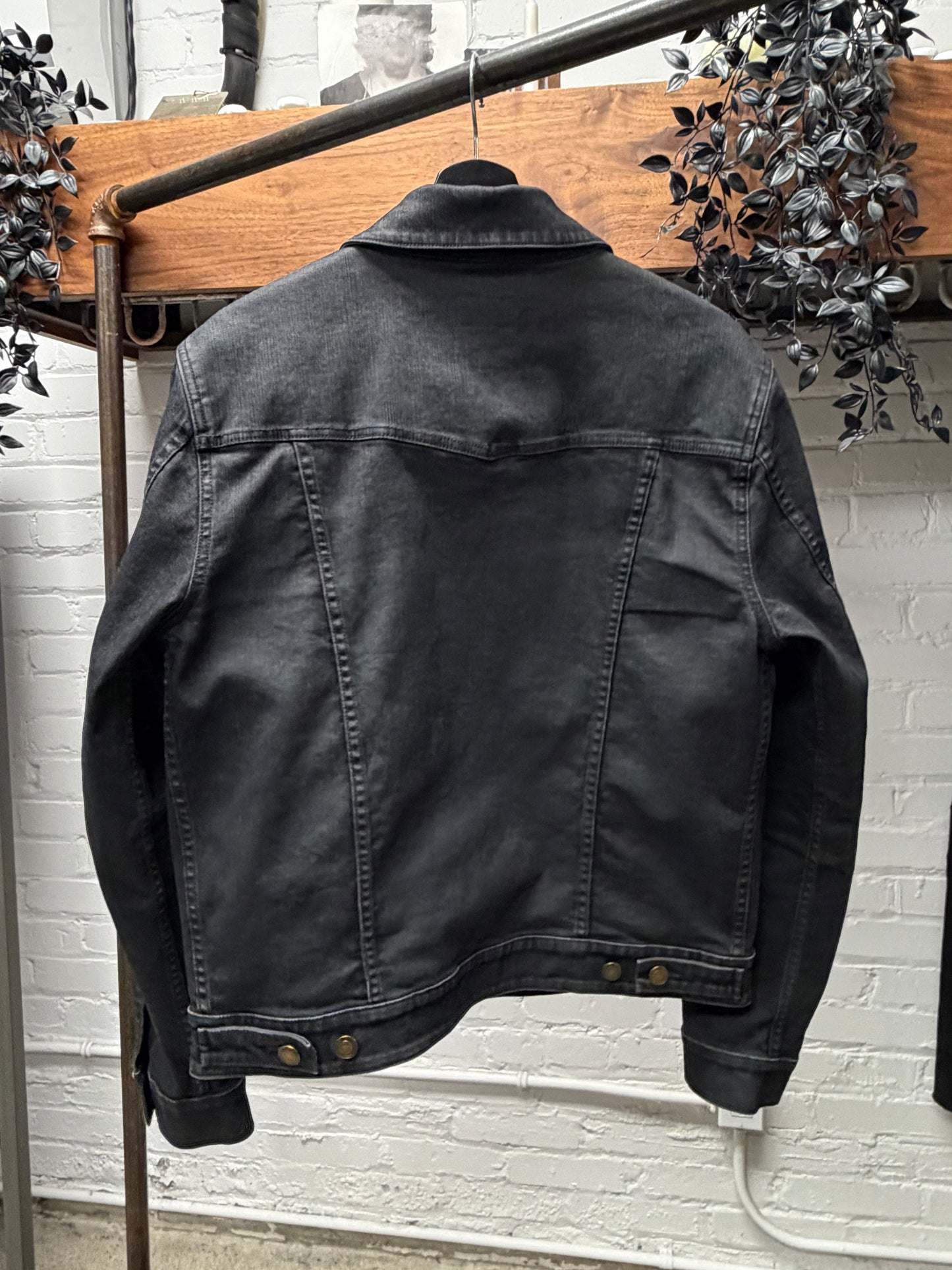 2020 Saint Laurent Waxed Black Denim Trucker Jacket