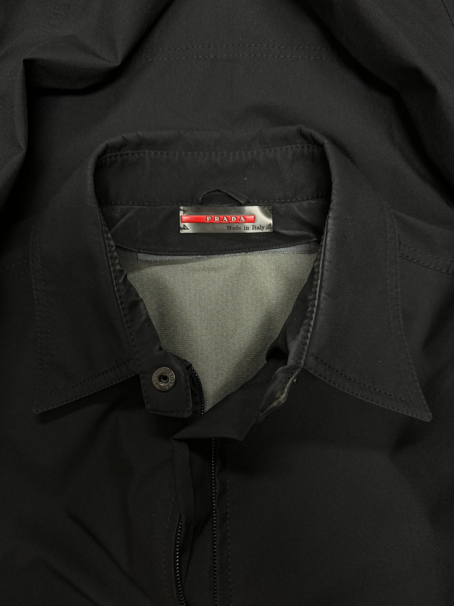 2000s Prada Goretex Black Collared Shell Jacket