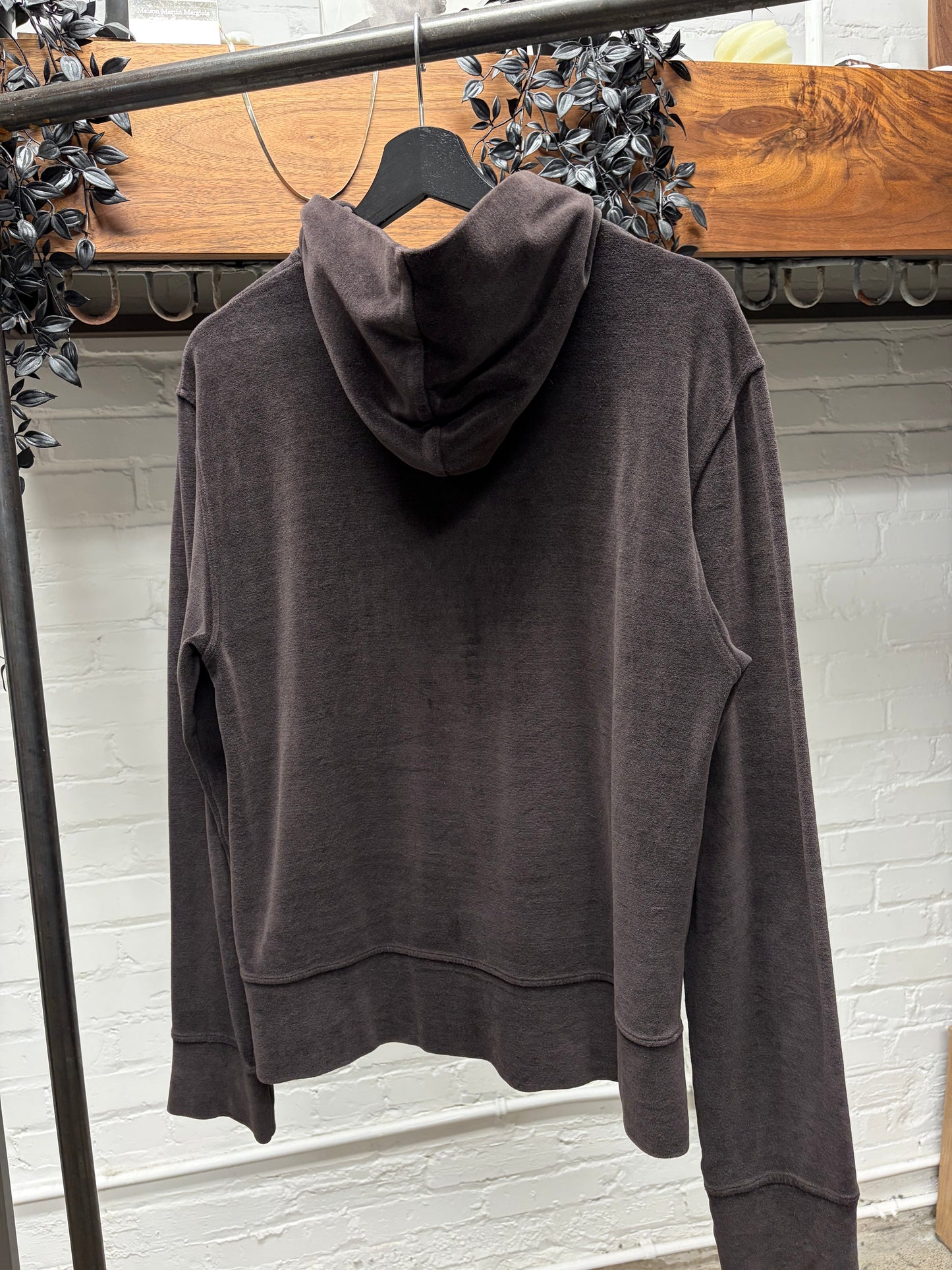 Gucci by Tom Ford Brown Velour Pullover Hoodie