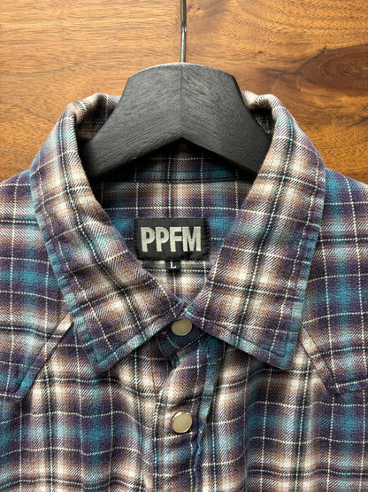 PPFM Button Snap Plaid Long Sleeve Shirt