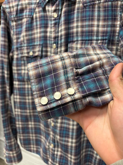 PPFM Button Snap Plaid Long Sleeve Shirt